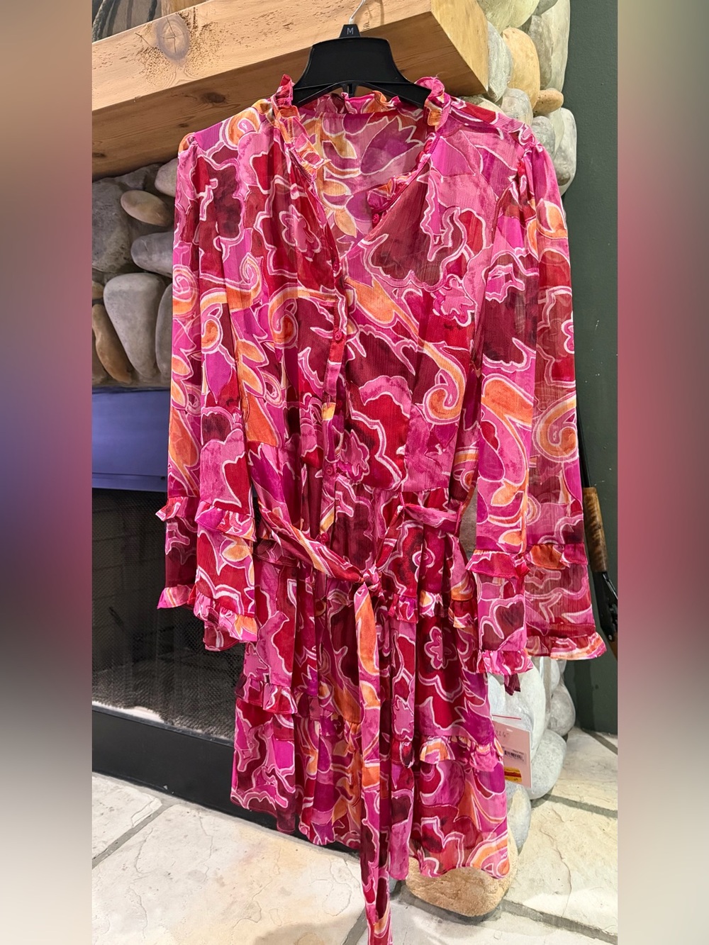 Donna Morgan Tania Shirtdress in Tilila Floral Pink & Orange Size 14 NWT